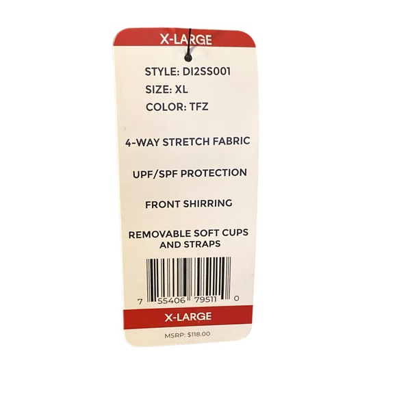 DKNY Black and White Pattern One Piece Swimsuit- X- Large- NWT - Picture 4 of 6